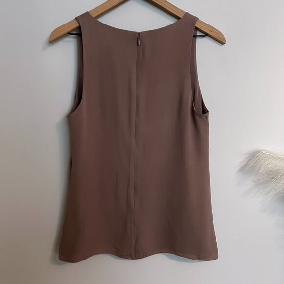 Theory Silk V Neck Lined Dusty Mauve Blouse - Picture 5 of 6